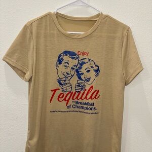 Tan Graphic Tee with Retro Print